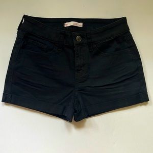 SO brand black denim, cuffed bottom, shorts. Size 3/26W. New, never worn.